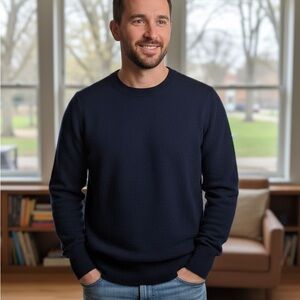 J. Crew Men's Deep Blue Crewneck Sweater